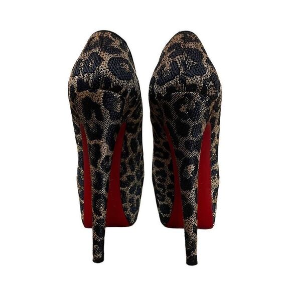 Christian Louboutin Canvas Jacquard Leopard Pumps | 8.5 - Picture 5 of 10